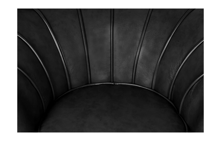 Низкое кресло ракушка Pearl Black V2 на черных ножках