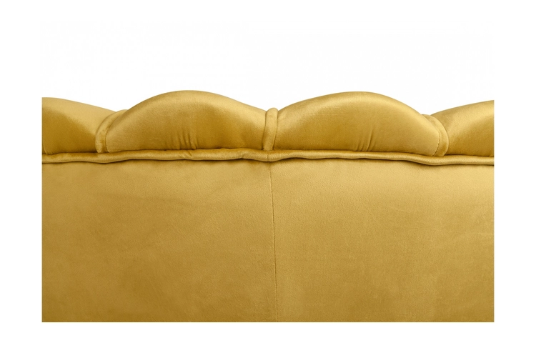 Низкое кресло ракушка Pearl Yellow на черных ножках