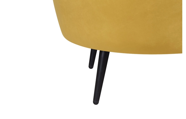 Низкое кресло ракушка Pearl Yellow на черных ножках