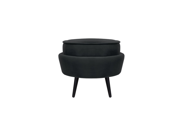 Пуф Pearl Adorn Black на черных ножках