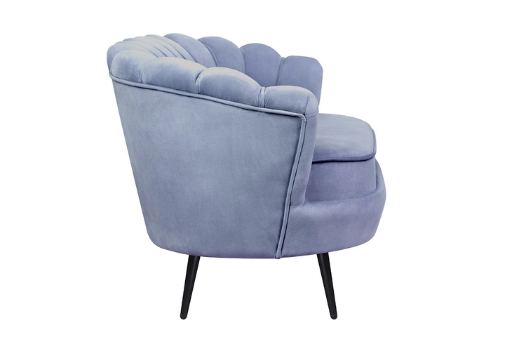 Диван ракушка Pearl Double Blue на черных ножках