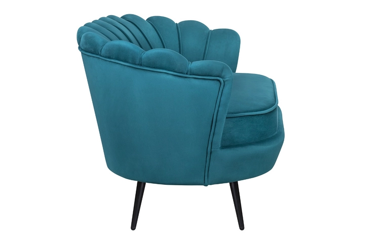 Диван ракушка Pearl Double Marine Velvet на черных ножках