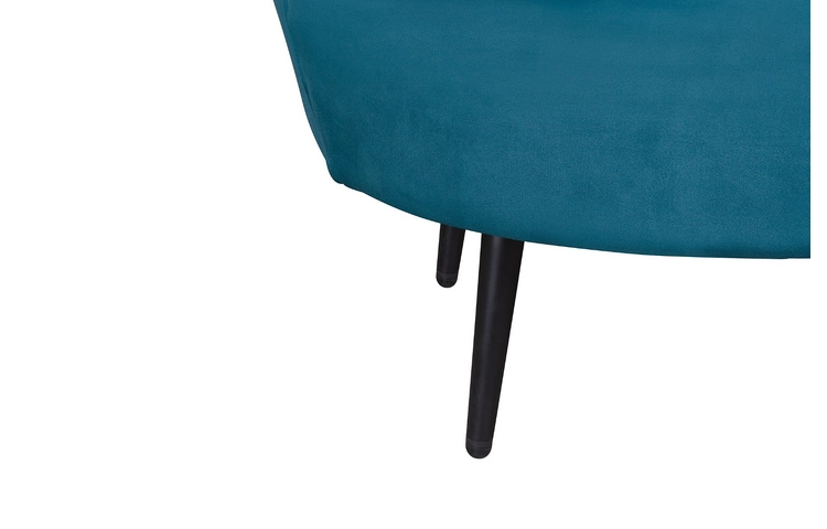 Диван ракушка Pearl Double Marine Velvet на черных ножках