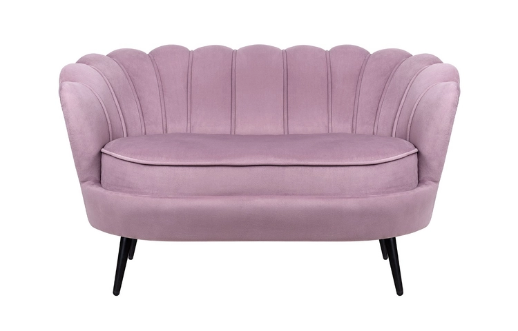 Дизайнерский двухместный диван Pearl Double Pink на черных ножках