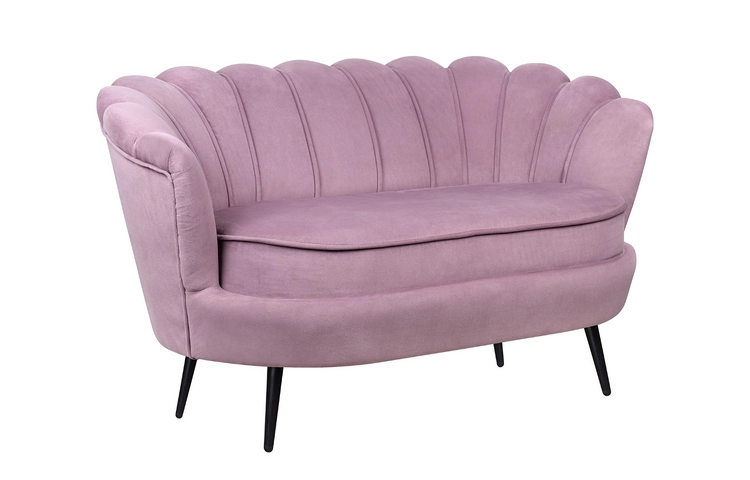 Дизайнерский двухместный диван Pearl Double Pink на черных ножках