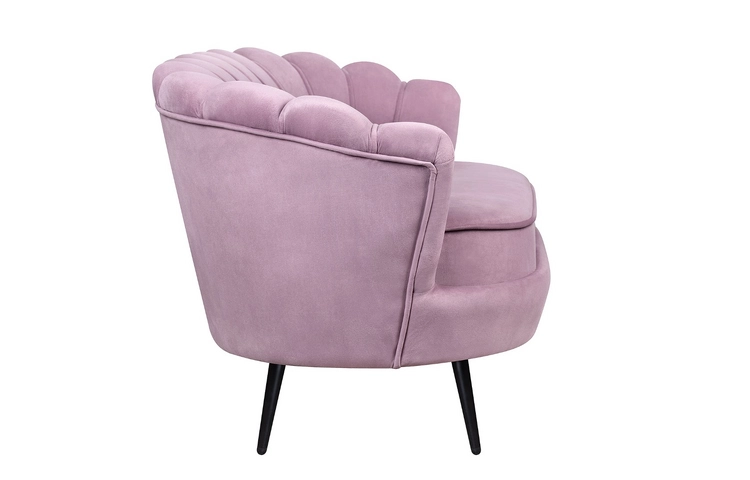 Дизайнерский двухместный диван Pearl Double Pink на черных ножках