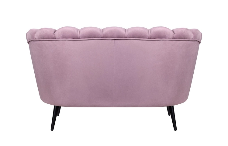 Дизайнерский двухместный диван Pearl Double Pink на черных ножках