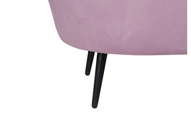 Дизайнерский двухместный диван Pearl Double Pink на черных ножках