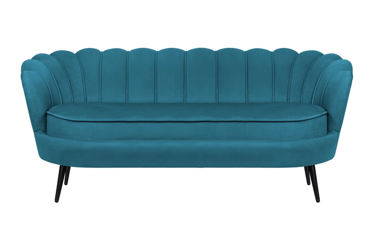 Диван для гостиниц Pearl Triple Marine Velvet на черных ножках