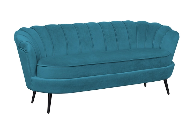 Диван для гостиниц Pearl Triple Marine Velvet на черных ножках