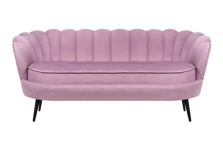 Диван ракушка Pearl Triple Pink на черных ножках