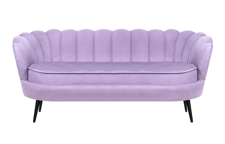 Диван ракушка для гостиниц Pearl Triple Purple на черных ножках