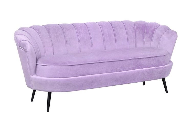 Диван ракушка для гостиниц Pearl Triple Purple на черных ножках