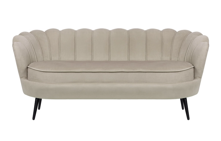 Диван ракушка для гостиниц Pearl Triple Taupe на черных ножках