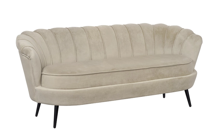 Диван ракушка для гостиниц Pearl Triple Taupe на черных ножках