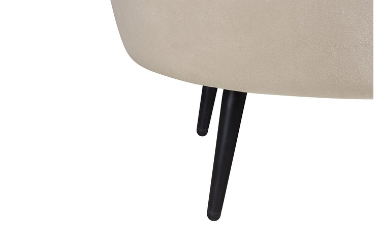 Диван ракушка для гостиниц Pearl Triple Taupe на черных ножках