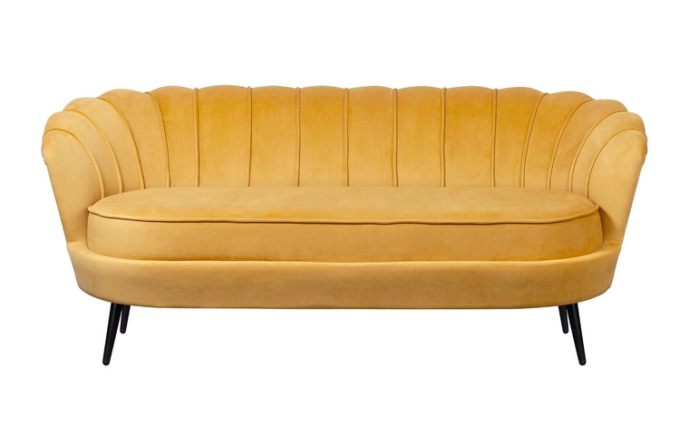 Дизайнерский диван Pearl Triple Yellow на черных ножках