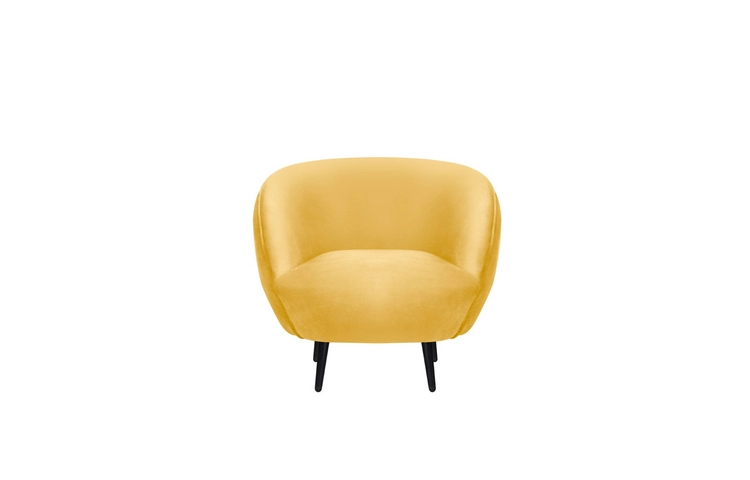 Мягкое кресло Small Benee Yellow на черных ножках