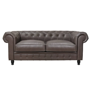 Диван из коричневой кожи Chesterfield Brown Leather 2S