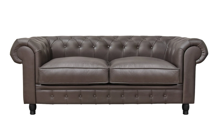 Диван из коричневой кожи Chesterfield Brown Leather 2S
