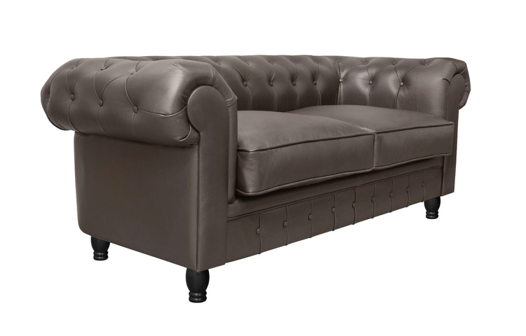 Диван из коричневой кожи Chesterfield Brown Leather 2S