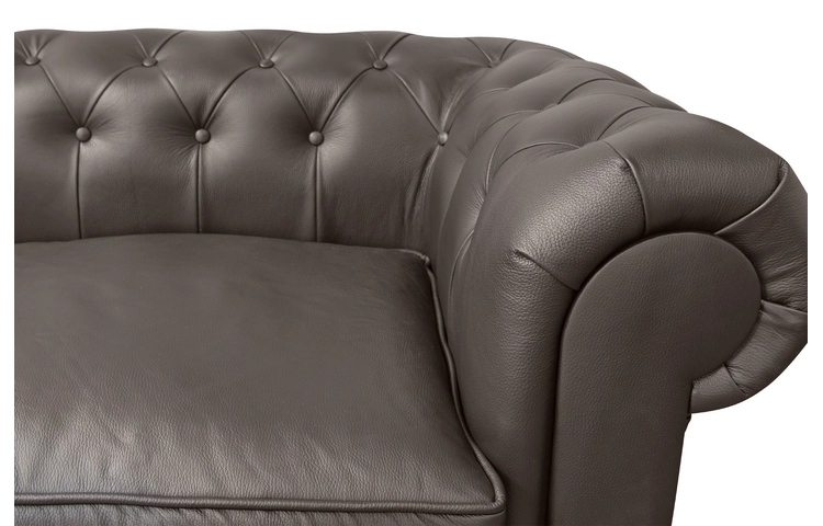 Диван из коричневой кожи Chesterfield Brown Leather 2S