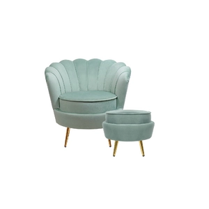Кресло с пуфом ракушка Pearl Green