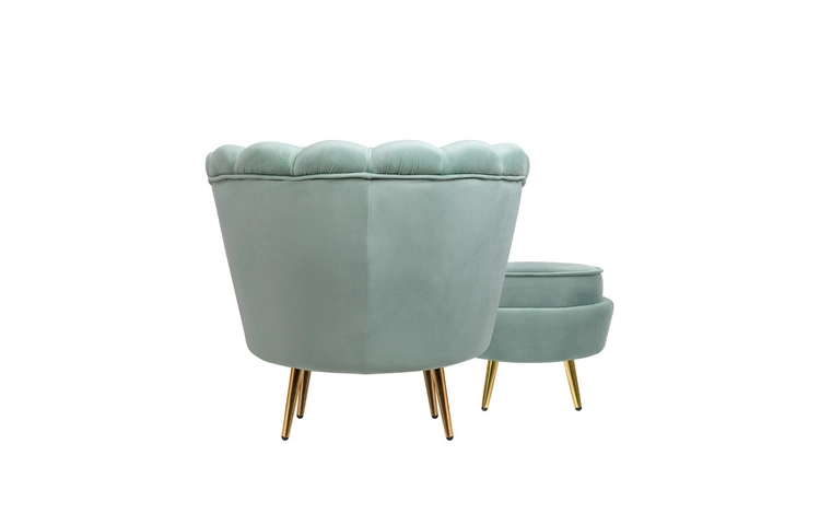 Кресло с пуфом ракушка Pearl Green