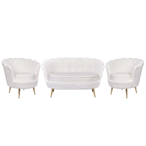 Комплект кресел и дивана ракушка Pearl Double Beige