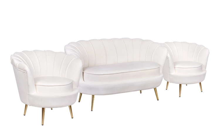 Комплект кресел и дивана ракушка Pearl Double Beige