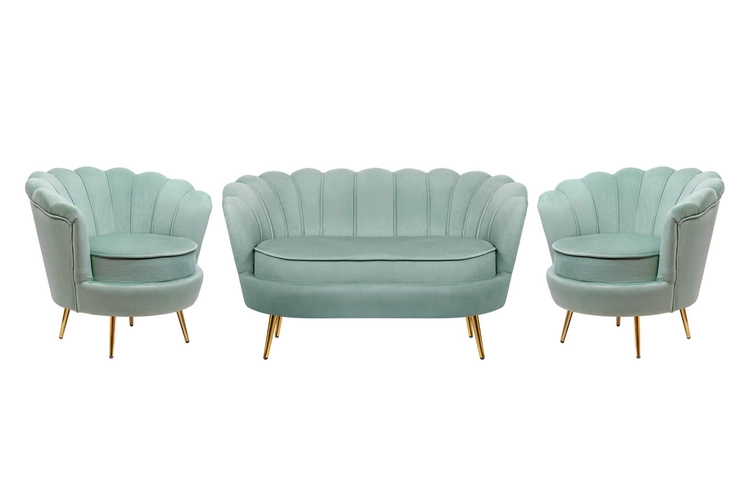Комплект кресел и дивана ракушка Pearl Double Green