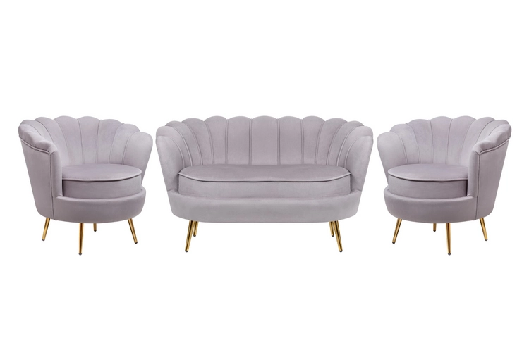 Комплект кресел и дивана ракушка Pearl Double Grey