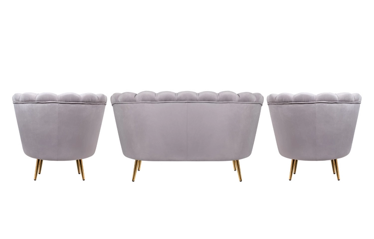 Комплект кресел и дивана ракушка Pearl Double Grey