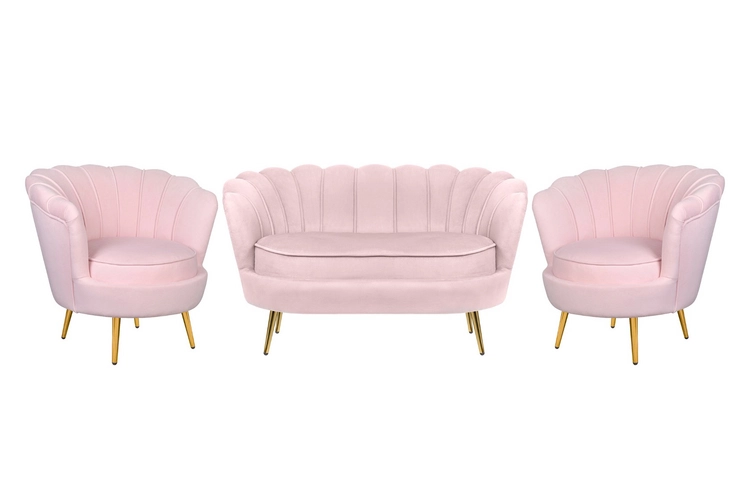 Комплект кресел и дивана ракушка Pearl Double Pink V2