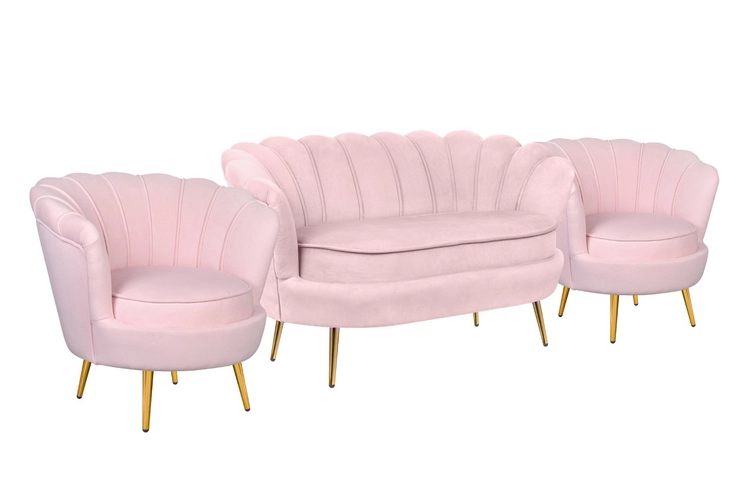 Комплект кресел и дивана ракушка Pearl Double Pink V2