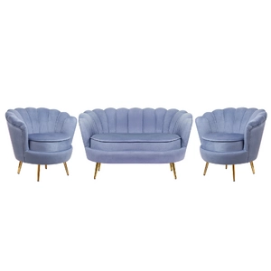 Комплект кресел и дивана ракушка Pearl Double Blue