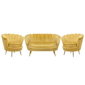 Комплект кресел и дивана ракушка Pearl Double Yellow