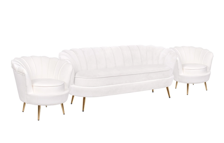 Комплект кресел и дивана ракушка Pearl Triple Beige