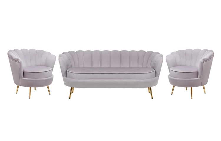 Комплект кресел и дивана ракушка Pearl Triple Grey
