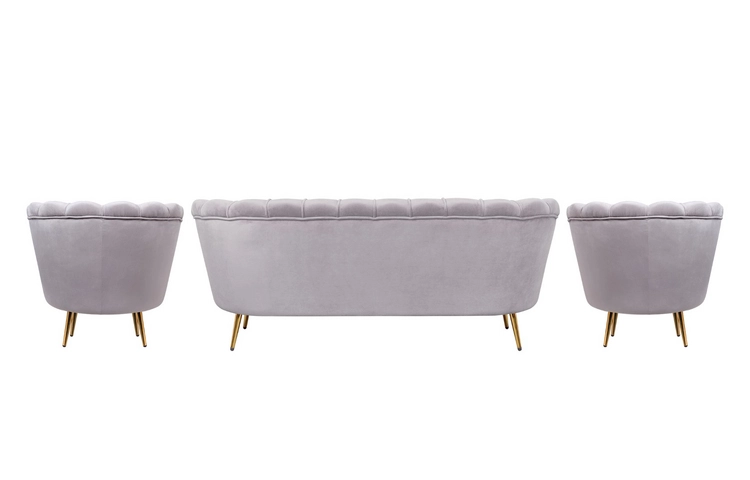 Комплект кресел и дивана ракушка Pearl Triple Grey