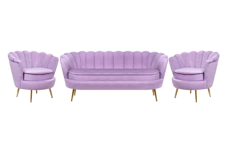 Комплект кресел и дивана ракушка Pearl Triple Purple