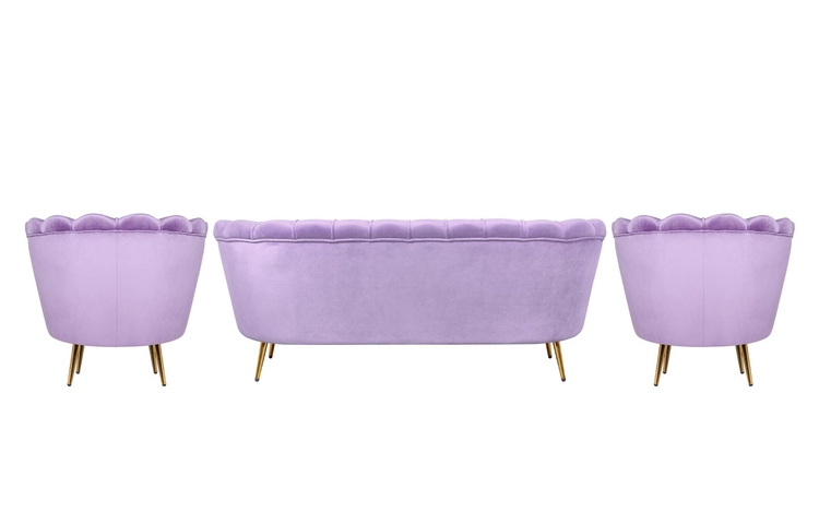 Комплект кресел и дивана ракушка Pearl Triple Purple