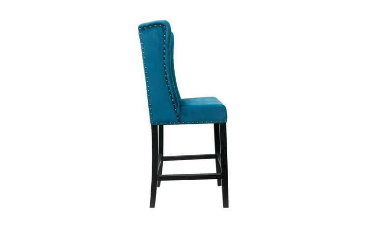 Дизайнерский полубарный стул Skipton Average Blue Velvet