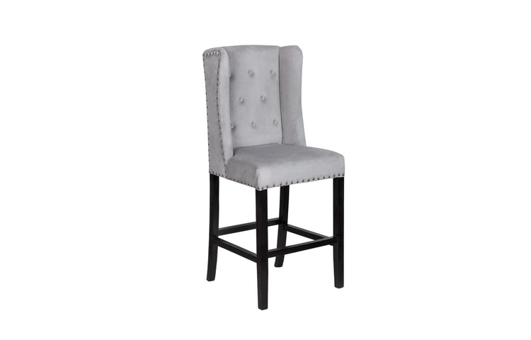 Дизайнерский полубарный стул Skipton Average Grey Velvet