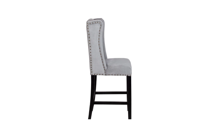Дизайнерский полубарный стул Skipton Average Grey Velvet